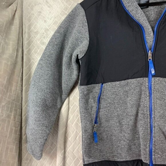 The North Face Youth L 14/16 Fleece Sweatshirt Two Tone Gray Full Zip Logo - Picture 8 of 16